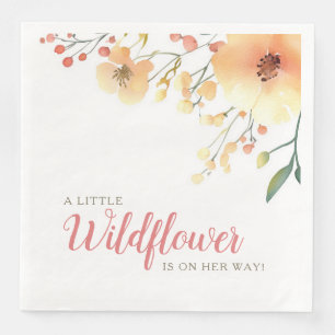 Servilleta De Papel De Cena pequeña flor silvestre boho acuarela bebé ducha