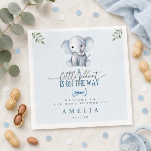 Servilleta De Papel De Cena Pequeña maní en camino Elefante azul Bienvenido