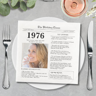 Servilleta De Papel De Cena Periódico de cumpleaños de 1976