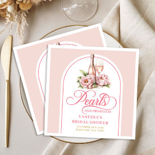 Servilleta De Papel De Cena Perlas personalizadas y servilletas de prosecco co