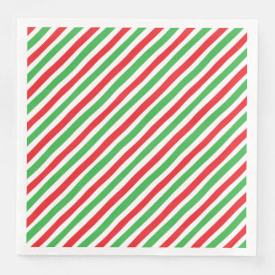 Servilleta De Papel De Cena Personalizable diagonal de tres colores con rayas