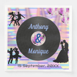 Servilleta De Papel De Cena Personalizable Disco Boda