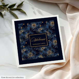 Servilleta De Papel De Cena Personalizado de oro de la Marina Napkins Lux Flor