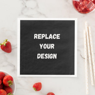 Servilleta De Papel De Cena Personalizado Diseño negro Añadir foto o texto
