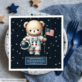 Servilleta De Papel De Cena Personalizado el astronauta de Baby Shower Teddy N