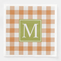 Personalizado Naranja Calabaza Verde Picnic Gingha