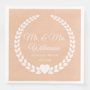 Servilleta De Papel De Cena Personalizado Sr. y Sra. Bride y Groom New