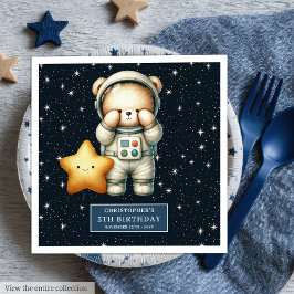 Servilleta De Papel De Cena Personalizado Teddy Astronauta servilletas para ni