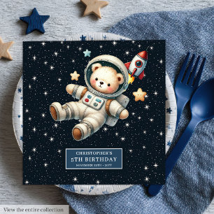 Servilleta De Papel De Cena Personalizado Teddy Bear Napkins Astronauta Bebé C