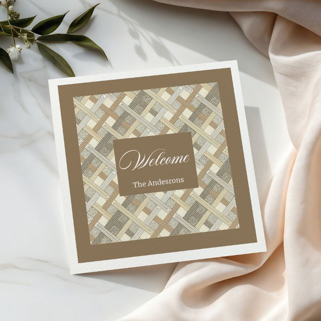 Servilleta De Papel De Cena Personalized Neutral Napkins Elegant Table Accent (Personalized Neutral Napkins Elegant Table Accent)