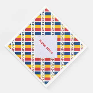 Servilleta De Papel De Cena Personalized Red Name Chad Flag Tiled
