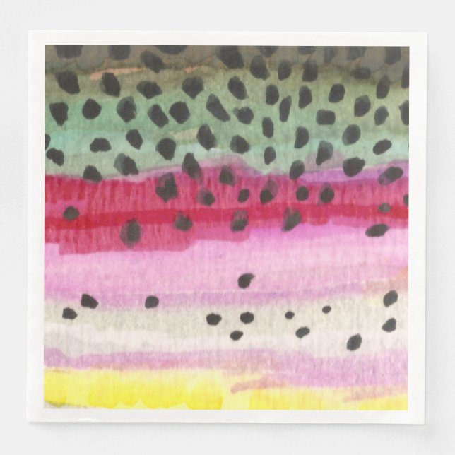 Servilleta De Papel De Cena Pesca de trucha arco iris, ictiología (Anverso)