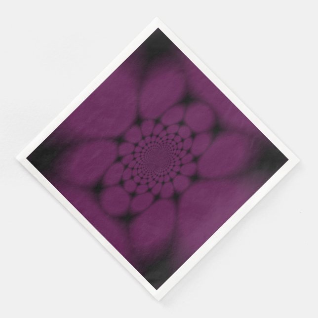 Servilleta De Papel De Cena Pétalo de mariposa negra púrpura (Esquina)