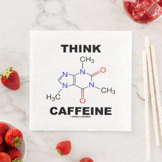 Servilleta De Papel De Cena Piensa Cafeína (Molécula Química de Cafeína)