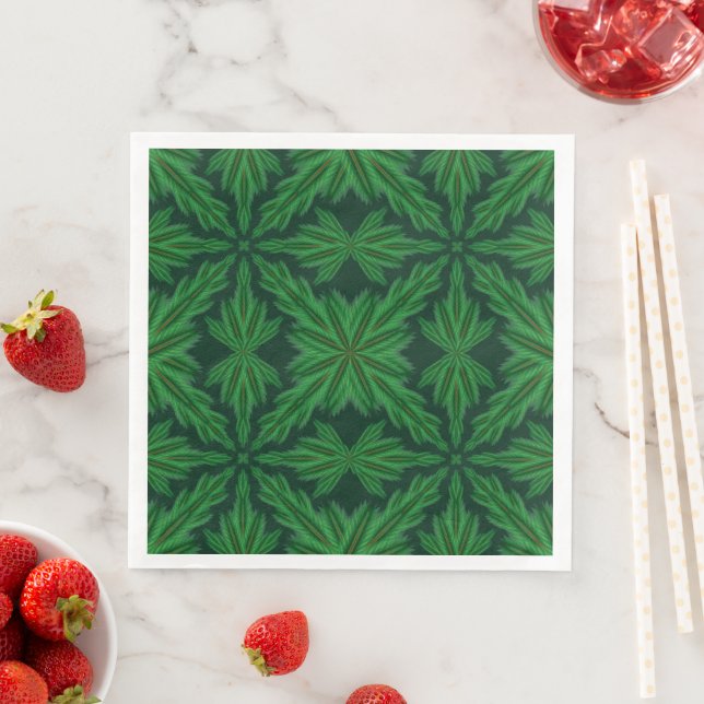 Servilleta De Papel De Cena Pine Mandala Forest Paper (In situ)