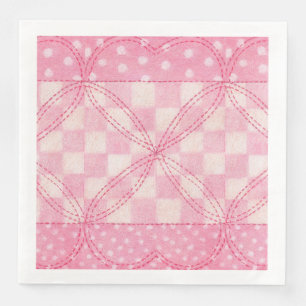 Servilleta De Papel De Cena PINK HEART QUILT Napkins de papel para la cena est