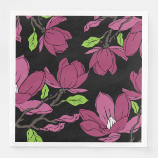 Servilleta De Papel De Cena Pink magnolia botanical Print