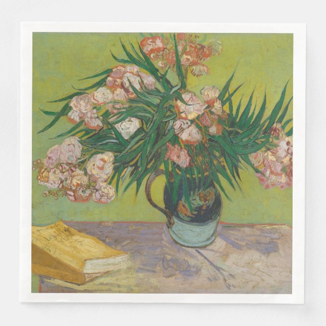 Servilleta De Papel De Cena Pintura floral de Vincent Van Gogh Oleander (Anverso)