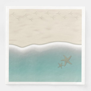 Servilleta De Papel De Cena Pistas de pájaro Sandy Beach Papel