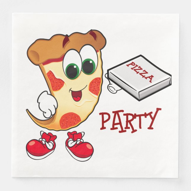 Servilleta De Papel De Cena Pizza Fiesta Napkins (Anverso)