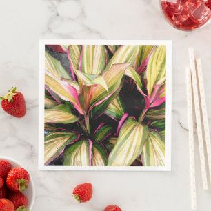 SERVILLETA DE PAPEL DE CENA PLANTA TI HAWAIANA/FRANJAS MULTICOLOR