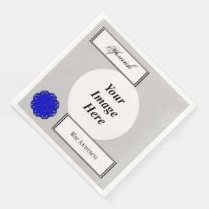 Servilleta De Papel De Cena Plantilla de cinta de flor azul por Kenneth Yoncic