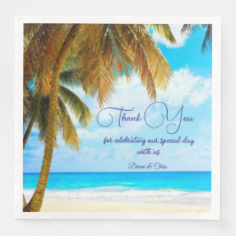 Servilleta De Papel De Cena Playa, Palm Trees Ocean Boda