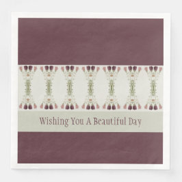 Servilleta De Papel De Cena Pluma Y Verde Gris