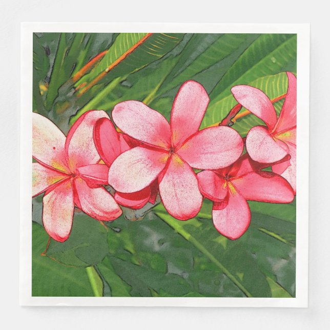 Servilleta De Papel De Cena Plumerias (Anverso)