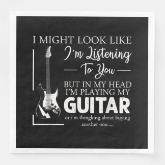 Servilleta De Papel De Cena Podría Parecer Que Te Escucho La Guitarra De Músic
