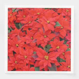 Servilleta De Papel De Cena Poinsettias rojas Navidad la foto floral navideña