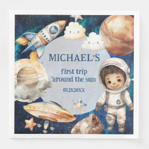 Servilleta De Papel De Cena Primer viaje por el sol en torno a la foto del pri