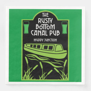 Servilleta De Papel De Cena Pub de canales de Narrowboat