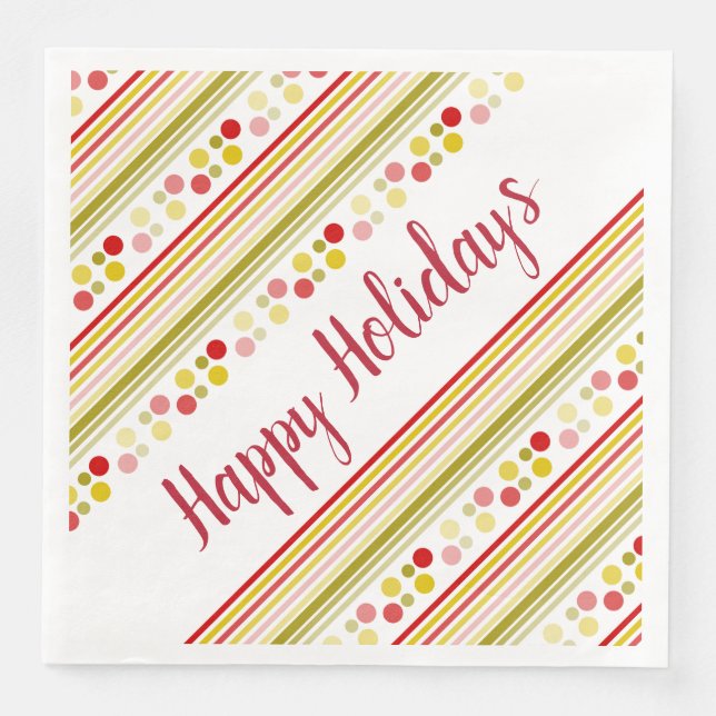 Servilleta De Papel De Cena Punto de Polka divertida con acento de banda (Anverso)