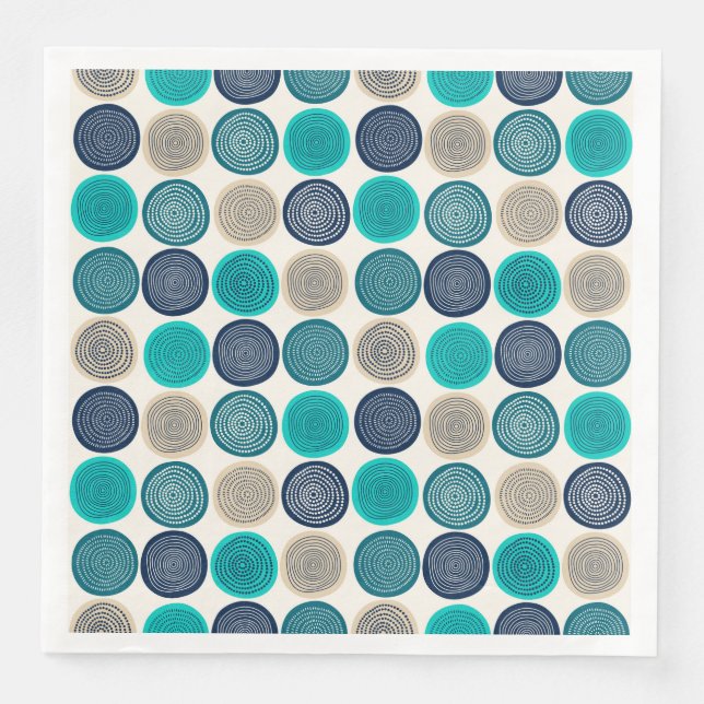 Servilleta De Papel De Cena Puntos de Círculo Escandinavo Patrón Mandala 1 (Anverso)