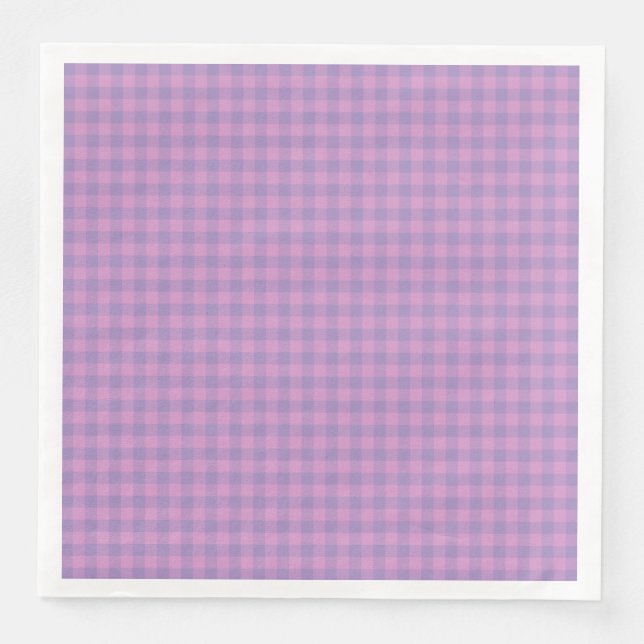 Servilleta De Papel De Cena Purple Pink Checkerboard Pattern (Anverso)