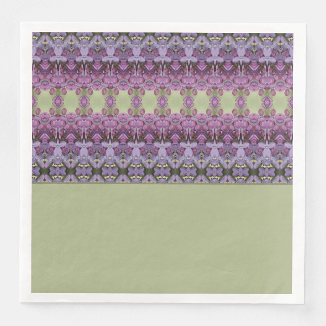 Servilleta De Papel De Cena Púrpura Y Verde (Anverso)