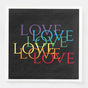Servilleta De Papel De Cena RÁINBOW LOVE II Ropa de papel de cena estándar