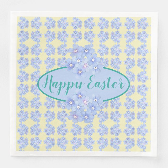 Servilleta De Papel De Cena Ramos de Ramilletes Azules (Anverso)