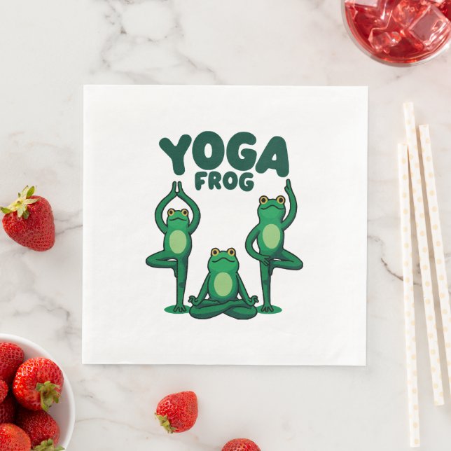 Servilleta De Papel De Cena Ranas de yoga (In situ)