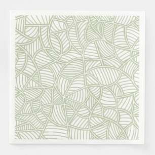 Servilleta De Papel De Cena Random Leaf Mosaic Pale Green