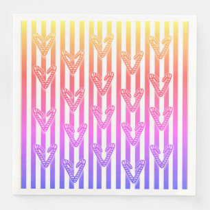 Servilleta De Papel De Cena Rayas cardíacas de Lollipops