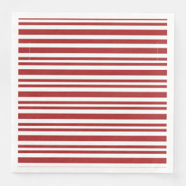 Servilleta De Papel De Cena Rayas rojas y blancas festivas