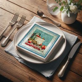 Servilleta De Papel De Cena Receta de Apple vintage Ephemera Decoupage