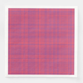 Servilleta De Papel De Cena Red Purple Plaid Pattern