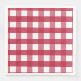 Servilleta De Papel De Cena Red y White Gingham Trivet