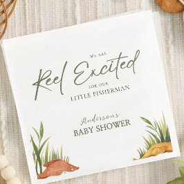 Servilleta De Papel De Cena  Reel Excited Fishing Baby Boy Little Fisherman 