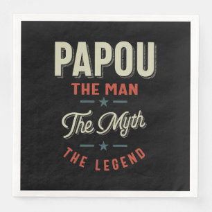 Servilleta De Papel De Cena Regalo de la camiseta de Mens Papou: El hombre el