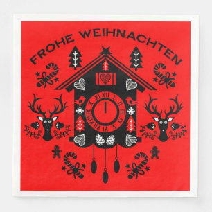 Servilleta De Papel De Cena Reloj de Cucu Alemán Frohe Weihnachten