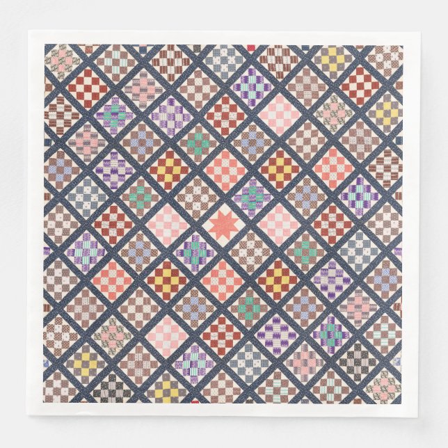 Servilleta De Papel De Cena Reproducción de un tejido ventilado de 1886 (Anverso)